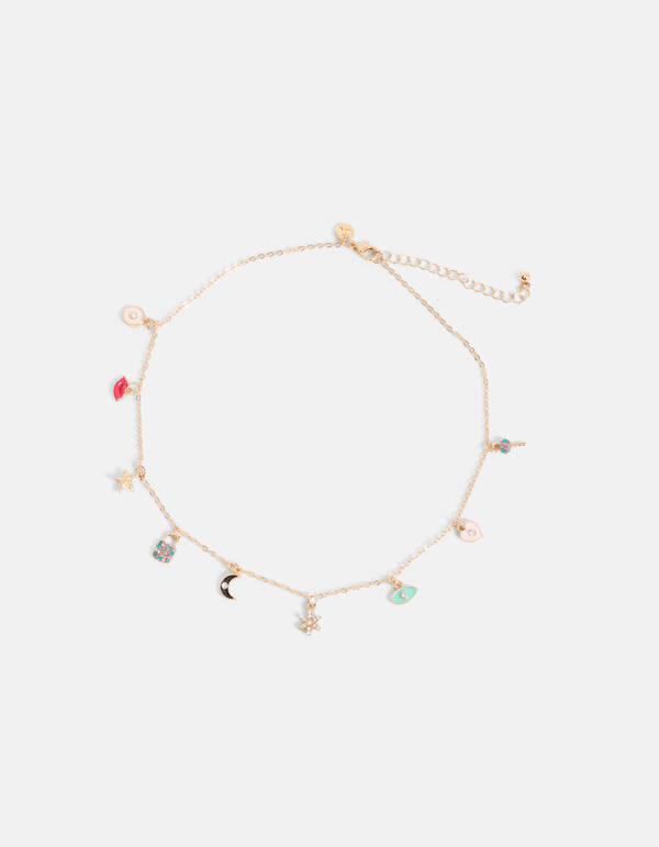 Multi-Charm-Halskette Gold SHOEBY ACCESSOIRES
