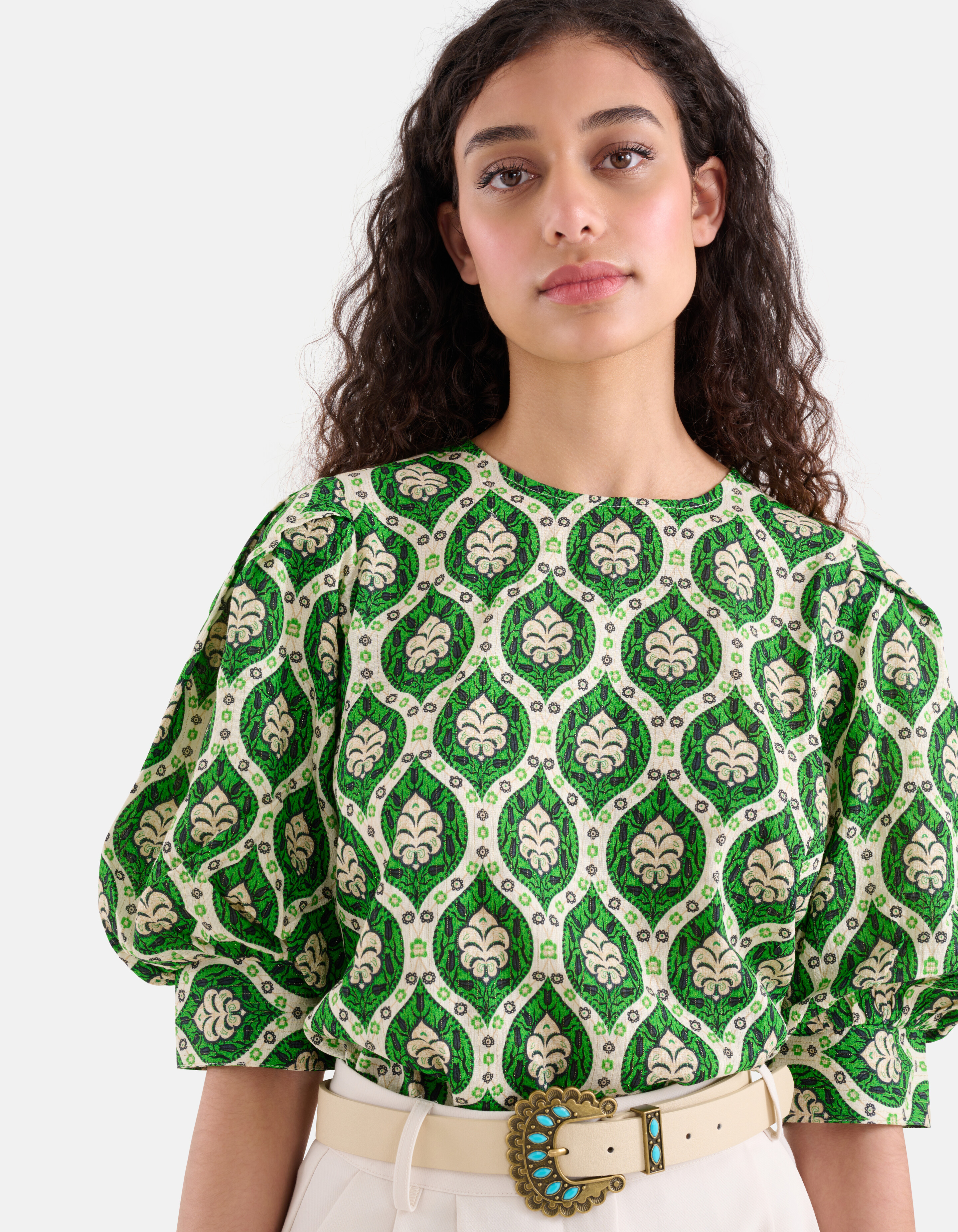 Grafik Lurex Top Grün SHOEBY WOMEN