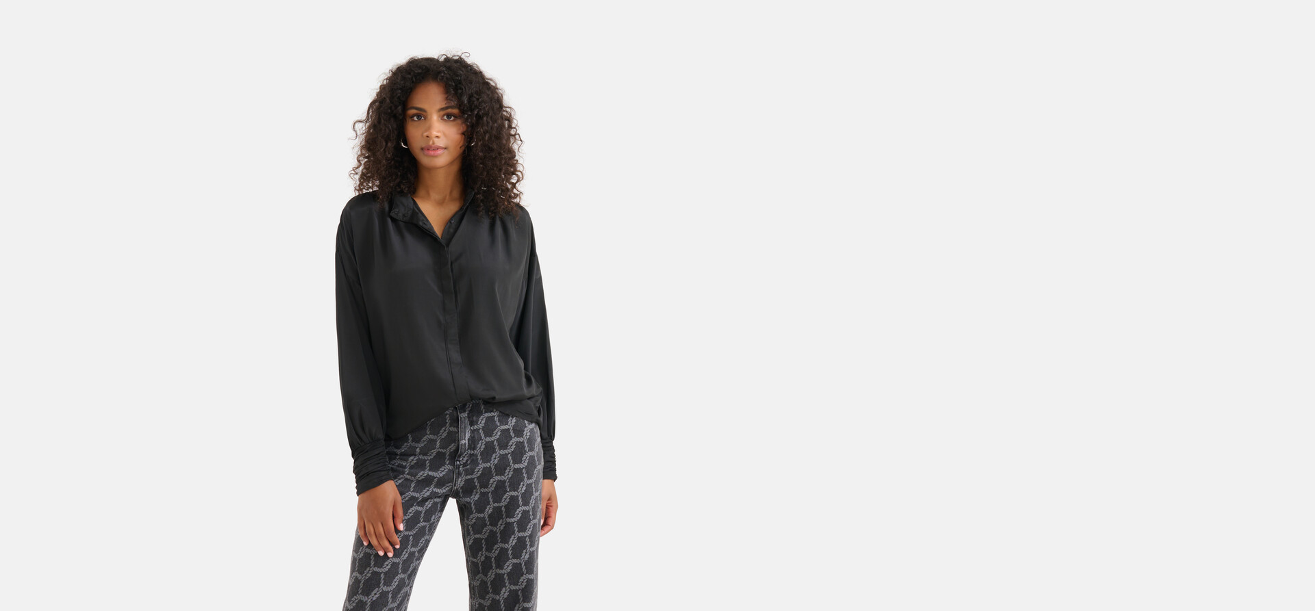 Satinbluse Schwarz SHOEBY WOMEN