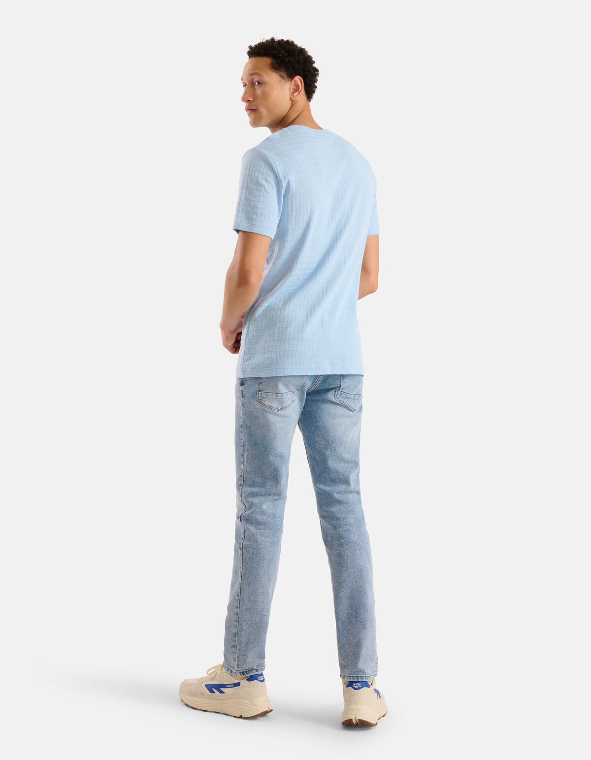 Struktur-T-Shirt Hellblau SHOEBY MEN