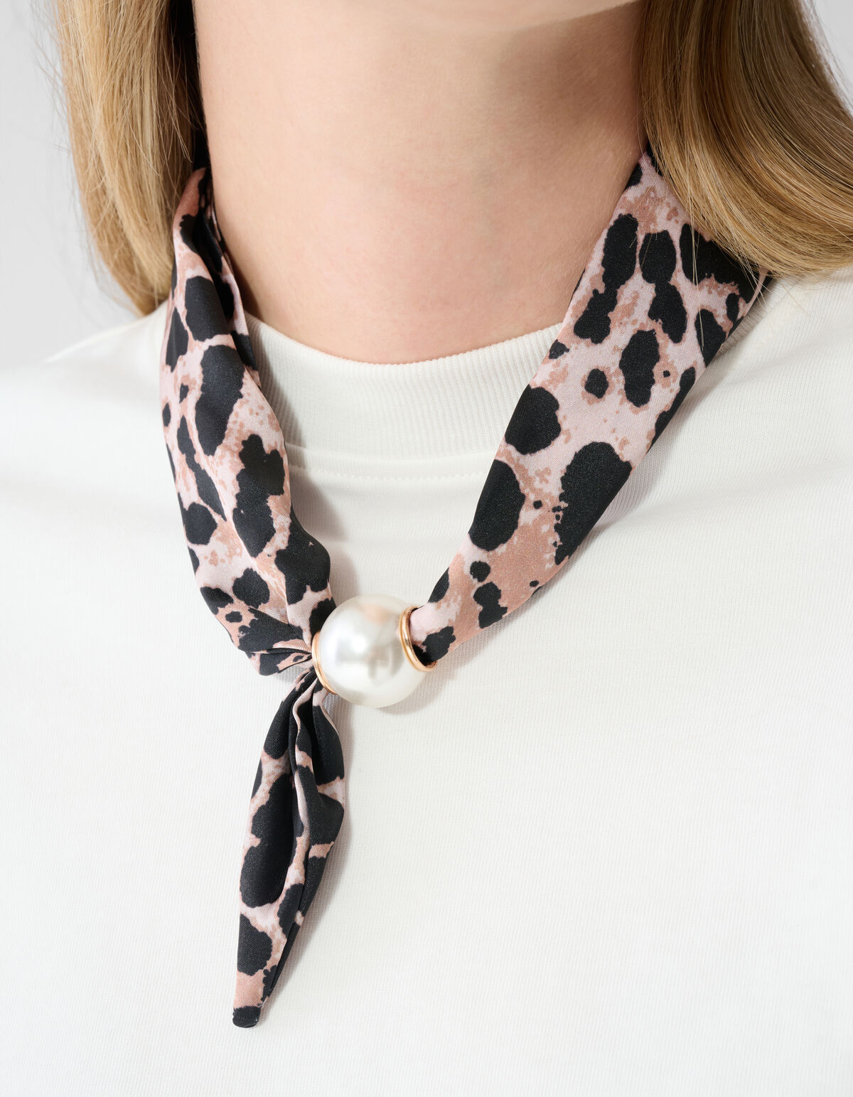 Pearl Leopard Schal-Halskette Braun SHOEBY ACCESSOIRES