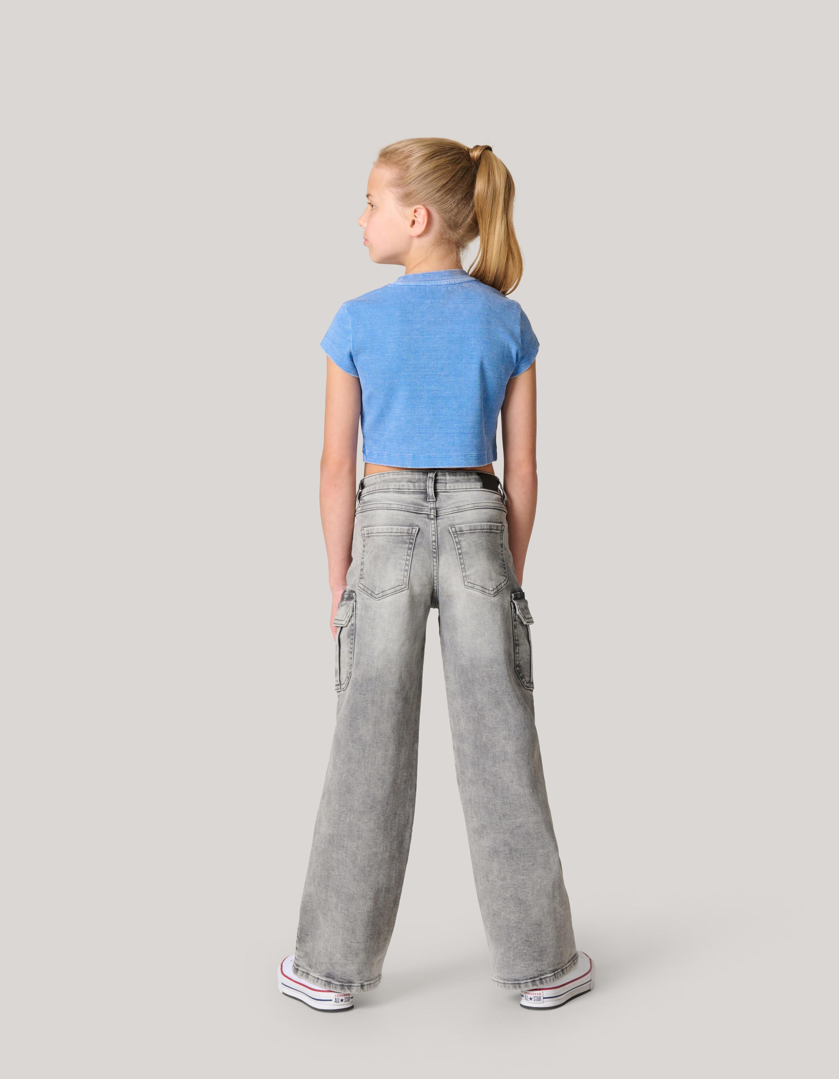 Besticktes Crop Top Blau SHOEBY GIRLS