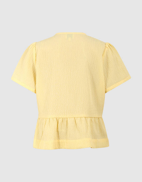 Schleifenstreifen-Bluse Hellgelb SHOEBY GIRLS