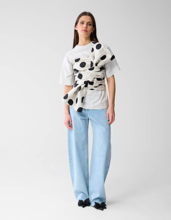 Schleifen-Top Schwarz/Weiß von Monica SHOEBY WOMEN