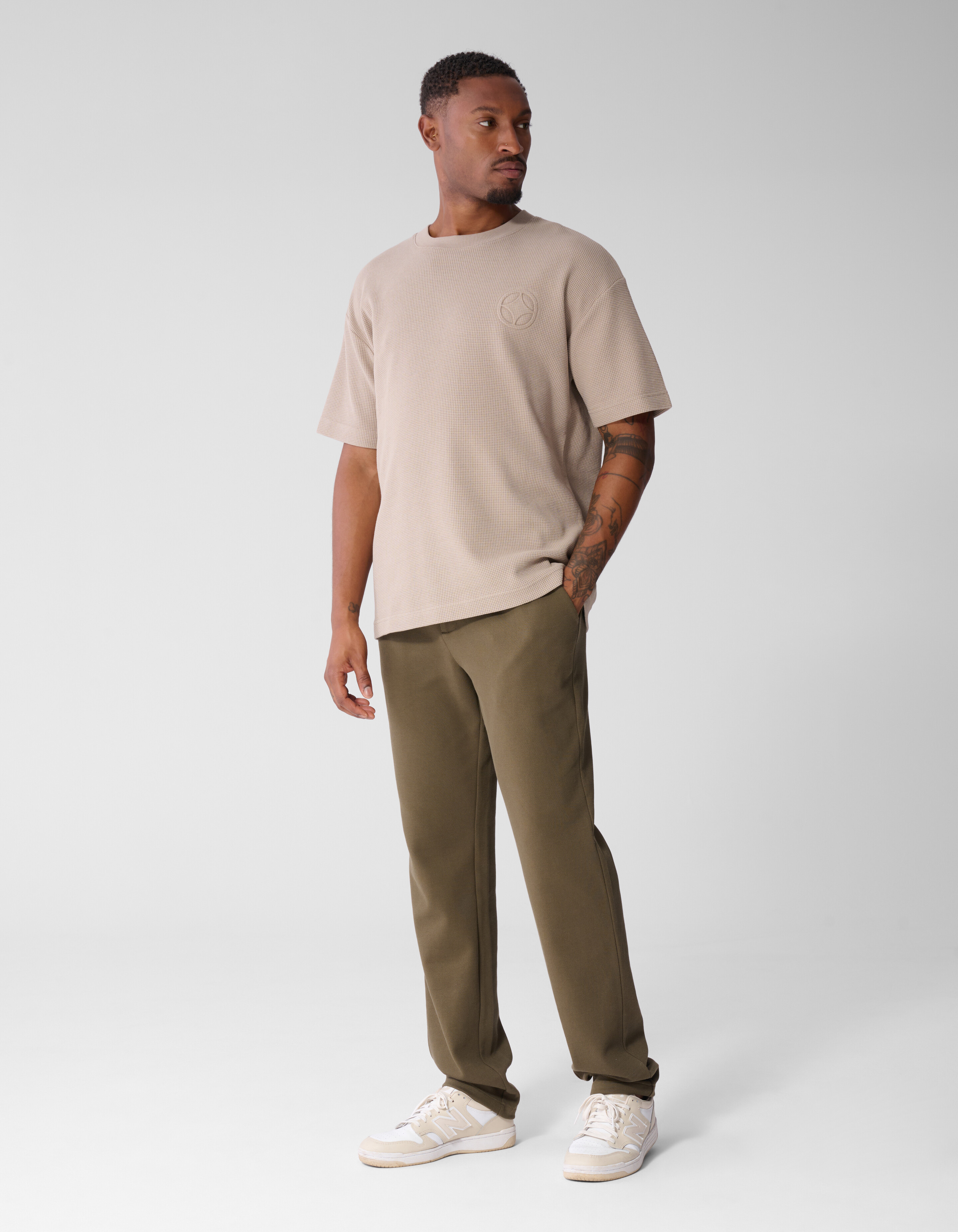 Waffel-T-Shirt Hellbraun SHOEBY MEN