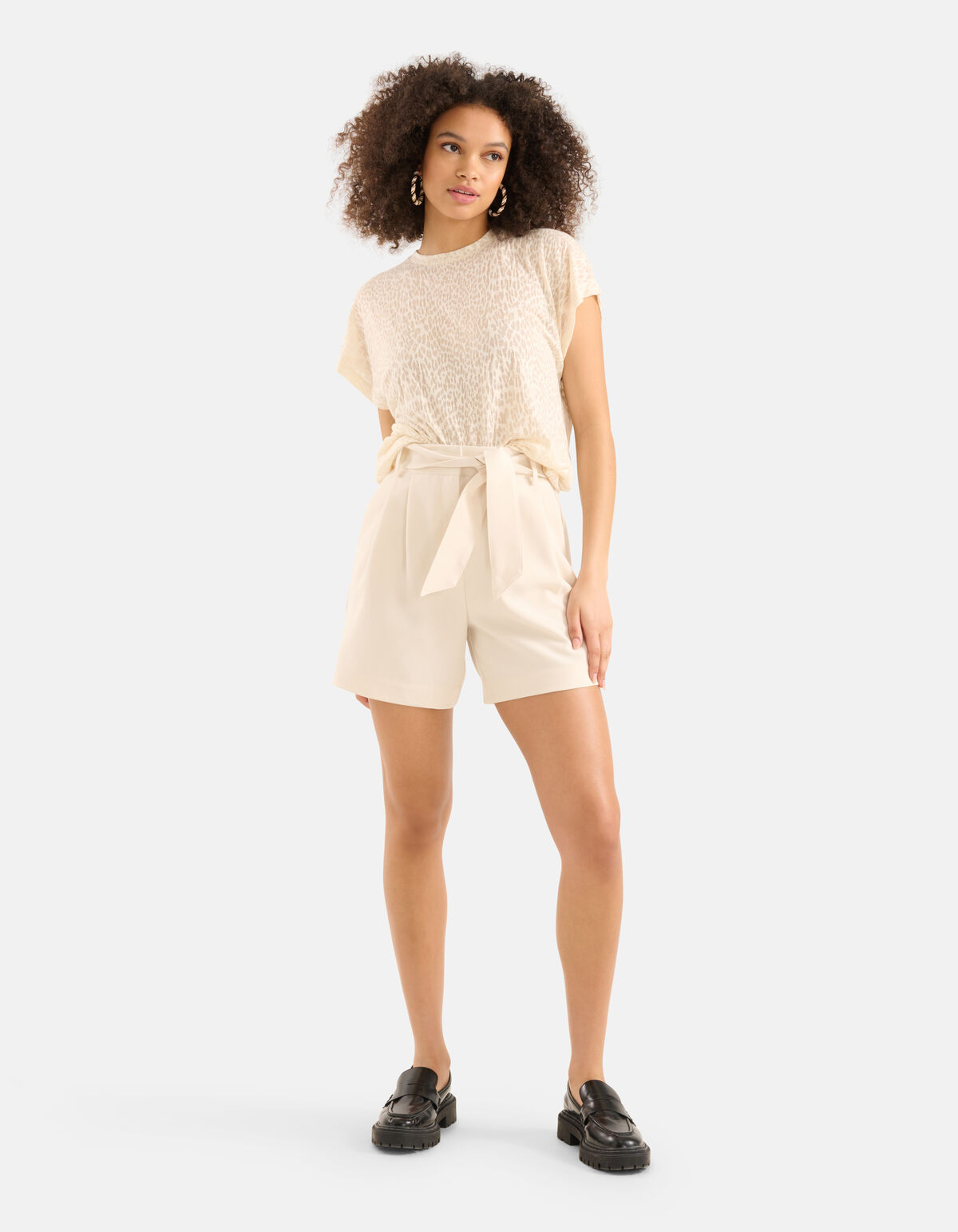 Leopard Burn Out T-shirt Off White SHOEBY WOMEN