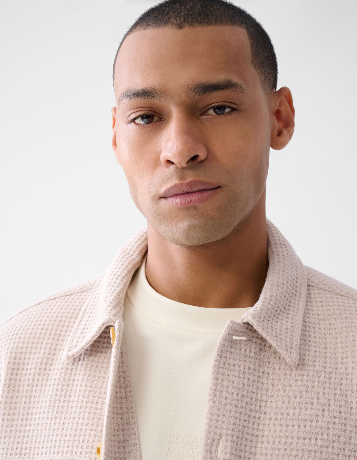 Texturiertes Überhemd Sand SHOEBY MEN