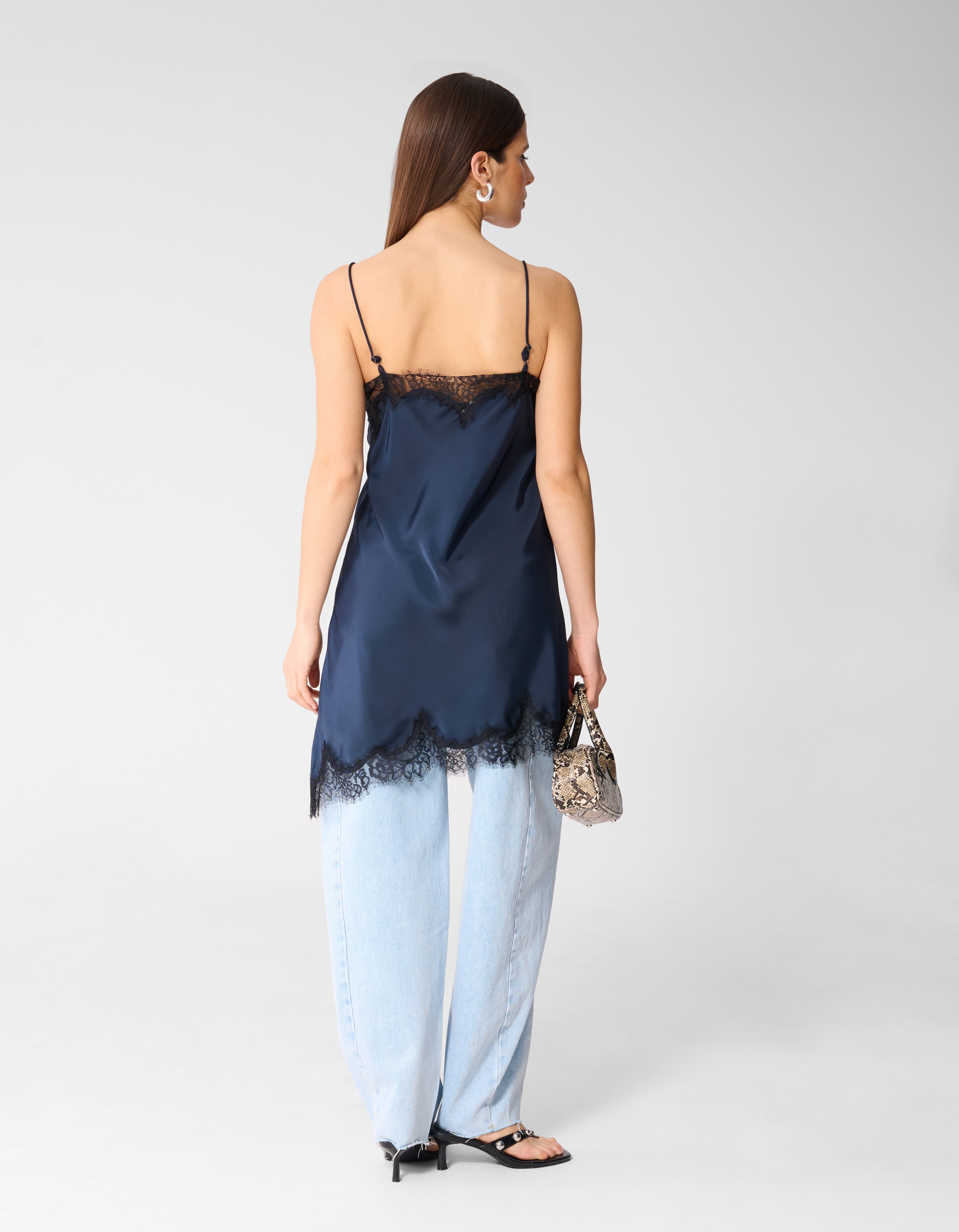 Asymmetrische Kanten Mini Kleid Dunkelblau SHOEBY WOMEN