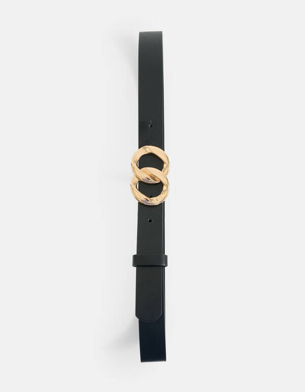 Dubbele Gesp Riem Zwart SHOEBY ACCESSOIRES