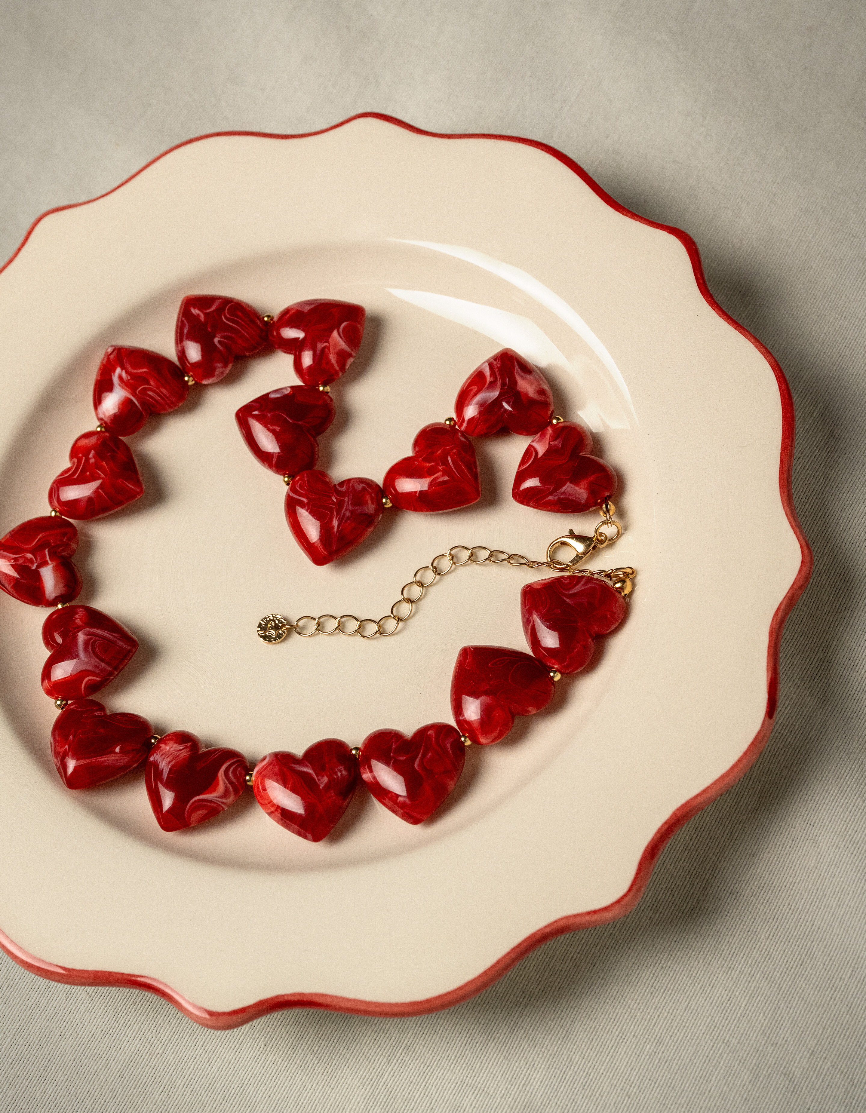 Herzkette, Dunkelrot SHOEBY ACCESSOIRES