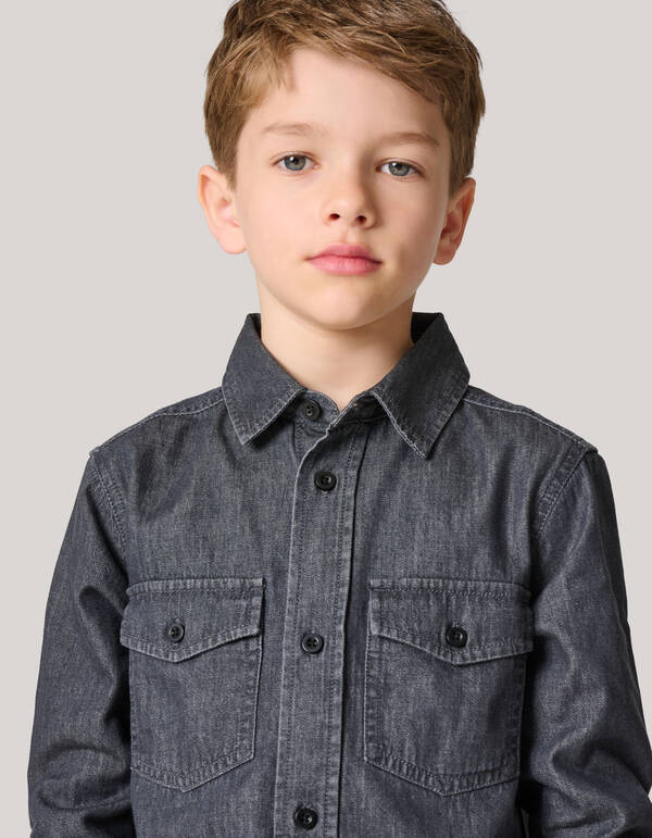 Denim-Hemd Dunkelgrau SHOEBY BOYS