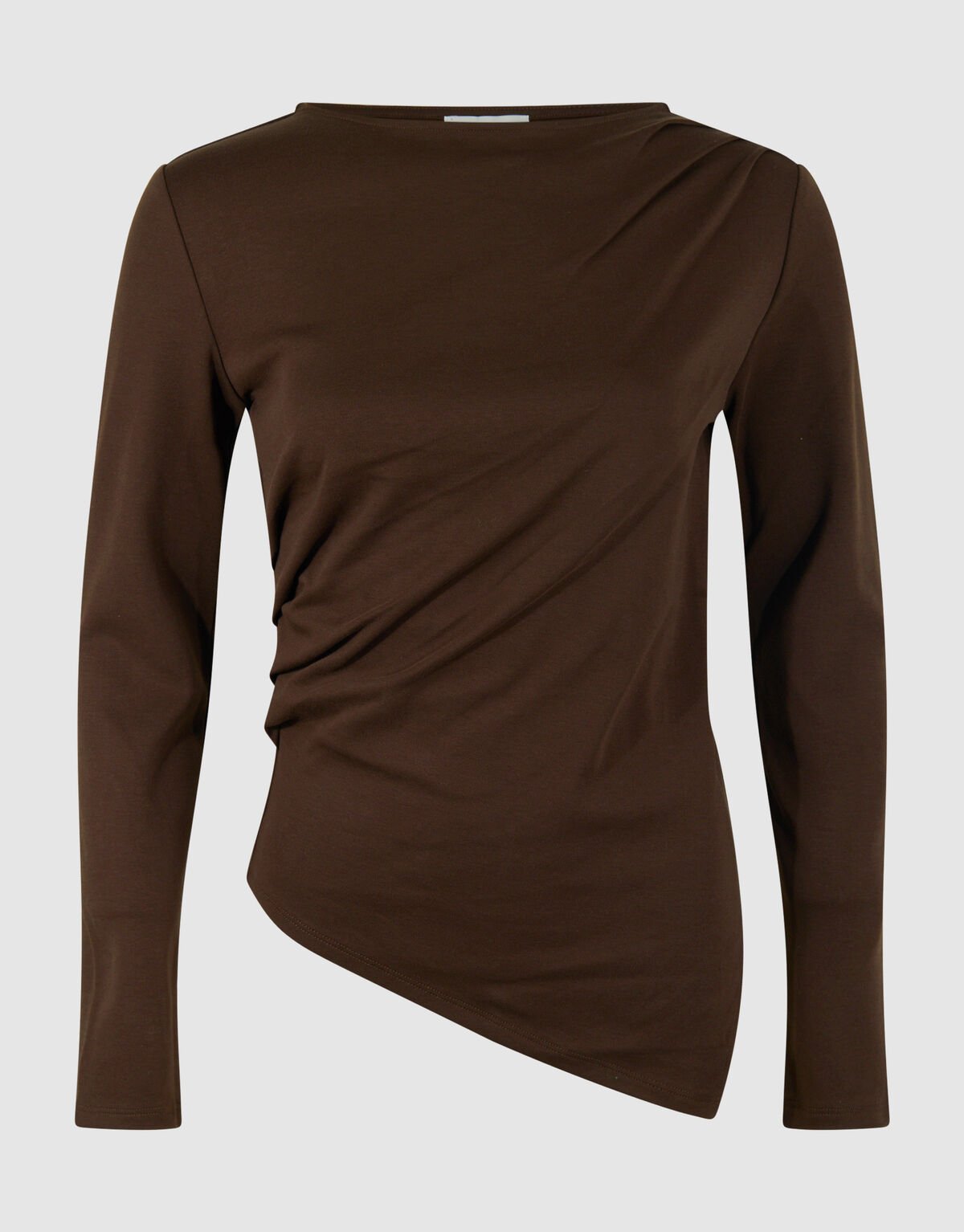 Drapiertes Langarm-Top Dunkelbraun SHOEBY WOMEN