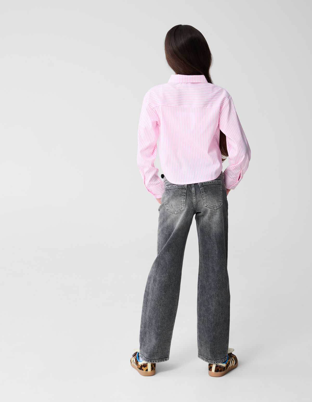 Destroyed Straight Fit Jeans Dunkelgrau SHOEBY GIRLS