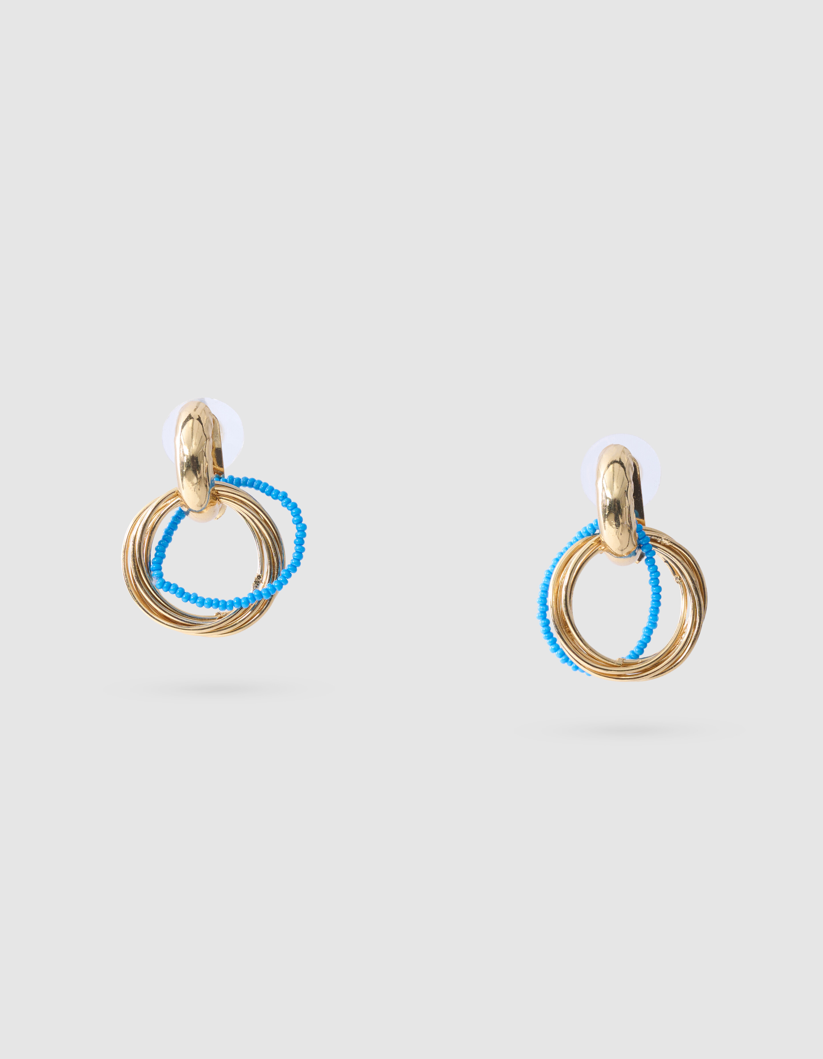 Perlenring-Ohrringe Blau SHOEBY ACCESSOIRES