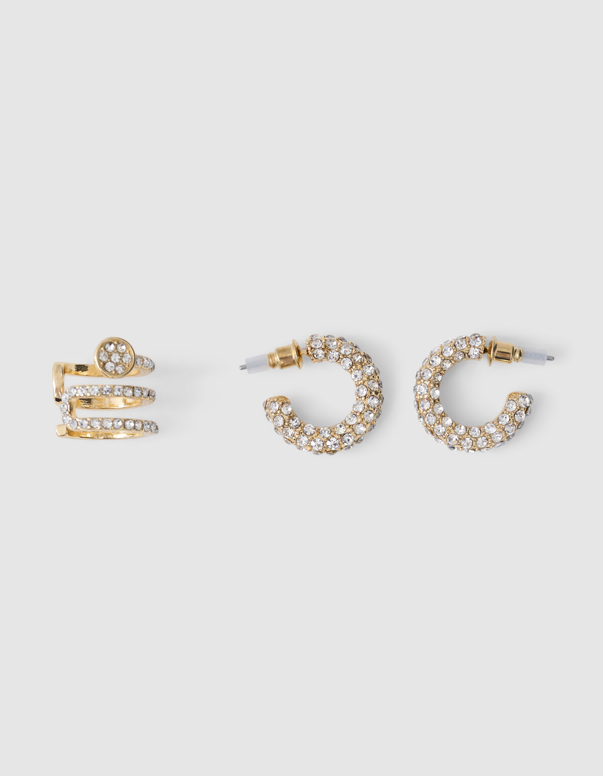 Strass-Ohrklemme-Set Gold SHOEBY ACCESSOIRES