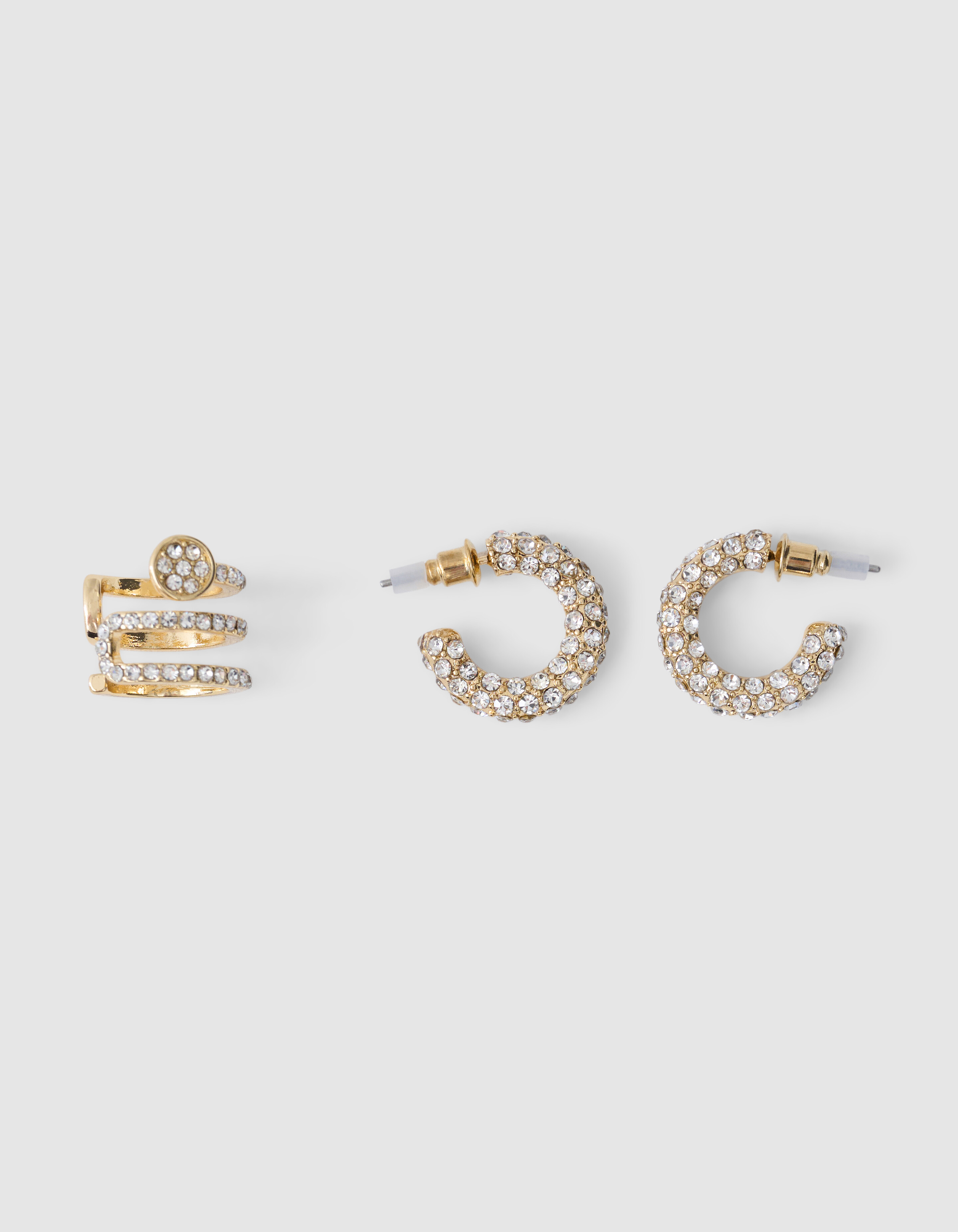 Strass-Ohrklemme-Set Gold SHOEBY ACCESSOIRES