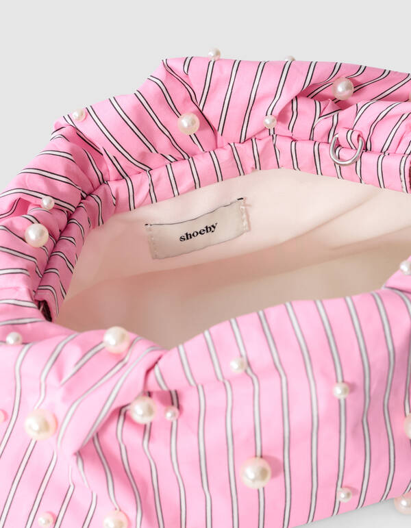 Pinstripe Perlen Clutch Hellrosa SHOEBY ACCESSOIRES