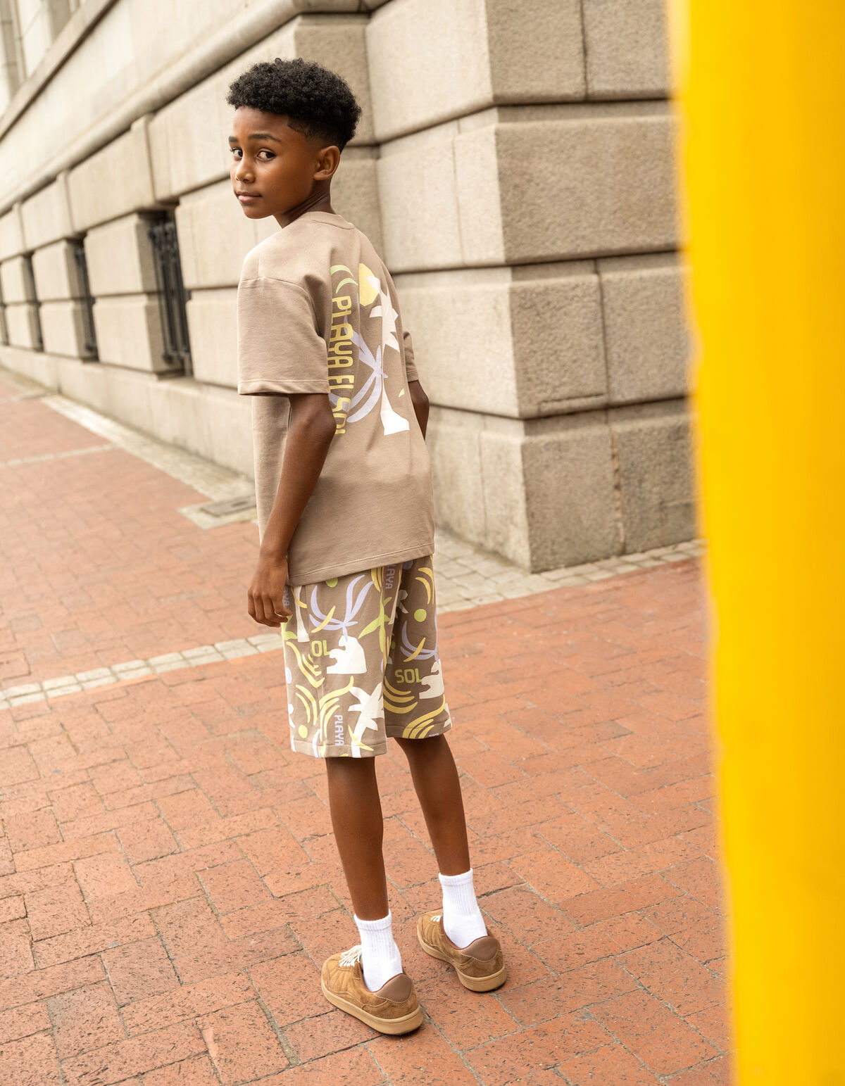 Stranddruck-Shorts Taupe SHOEBY BOYS