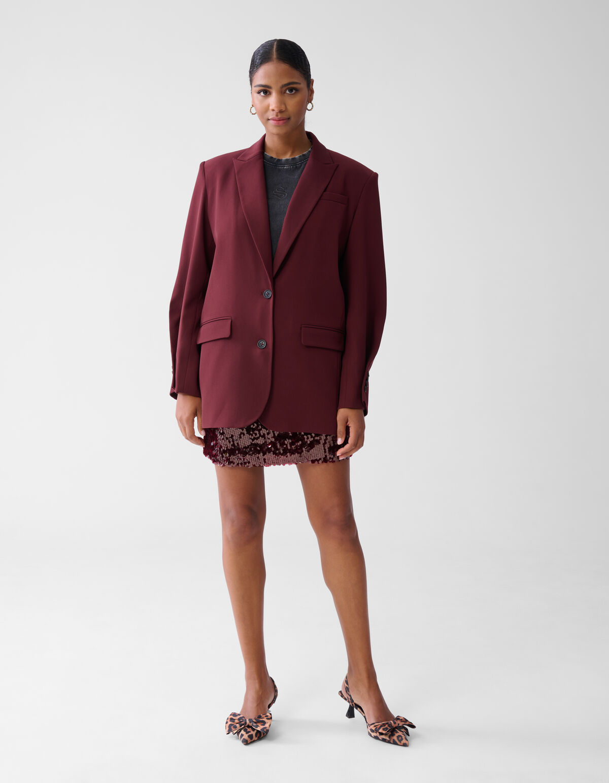 Blazer in &Uuml;bergr&ouml;&szlig;e Dunkelrot SHOEBY WOMEN