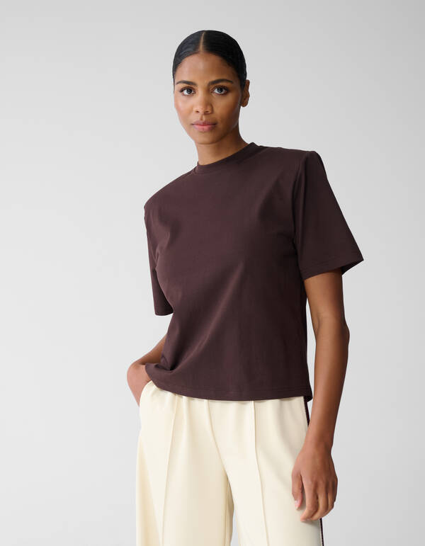 Gepolstertes T-Shirt Dunkelbraun SHOEBY WOMEN