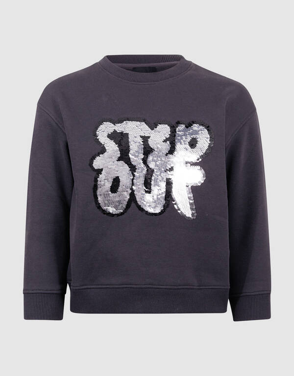 Zwei-Wege-Paillettenpullover Dunkelgrau SHOEBY BOYS