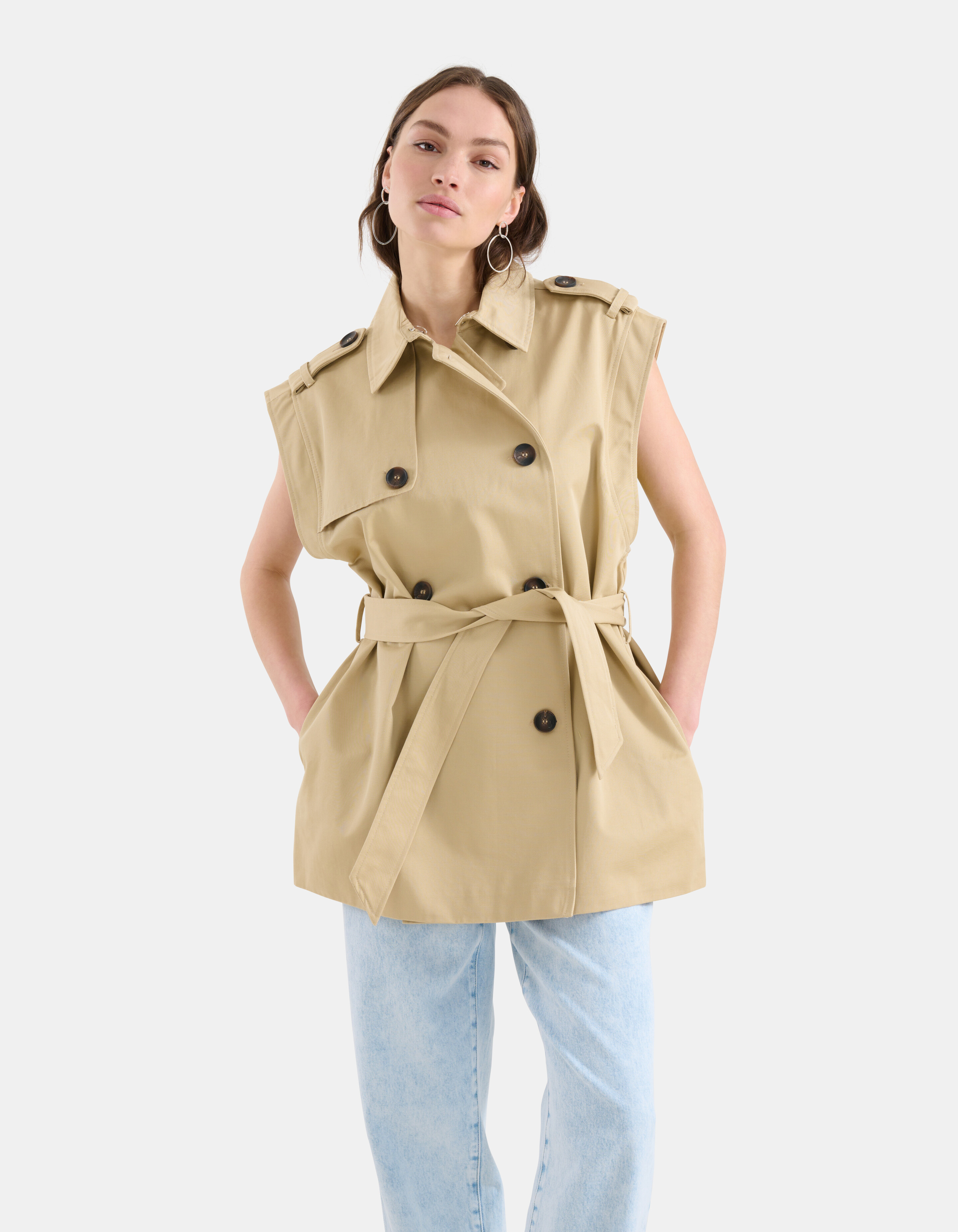 Ärmelloser Trenchcoat Beige SHOEBY WOMEN
