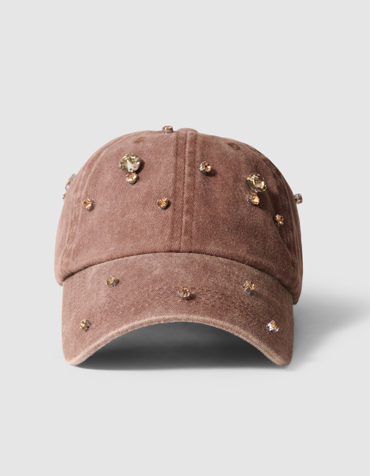 Washed Rhinestone Cap Braun SHOEBY ACCESSOIRES