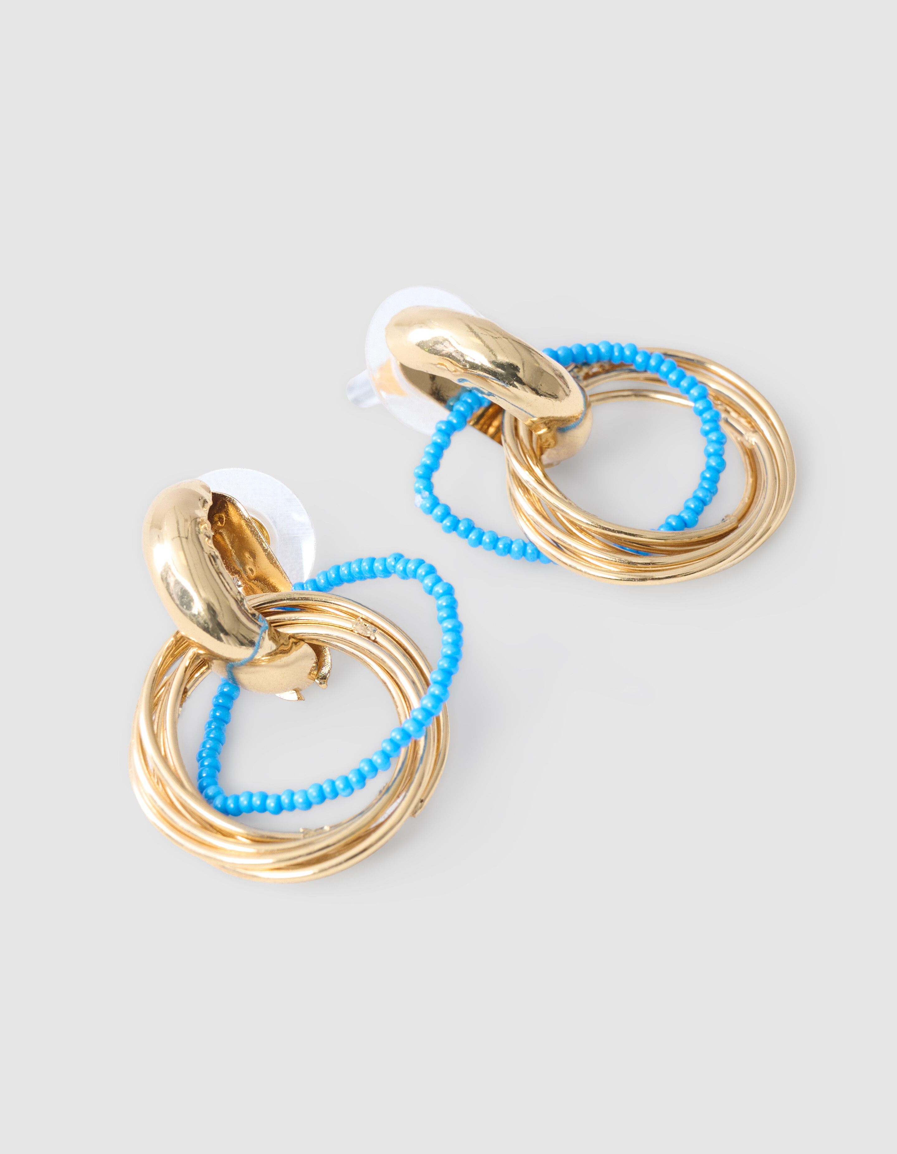 Perlenring-Ohrringe Blau SHOEBY ACCESSOIRES