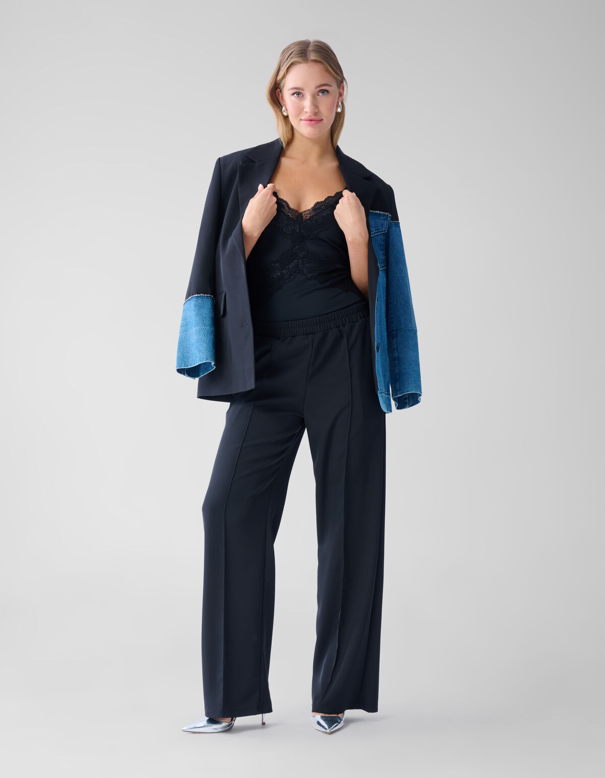 Basic Hose mit weitem Bein Schwarz SHOEBY WOMEN
