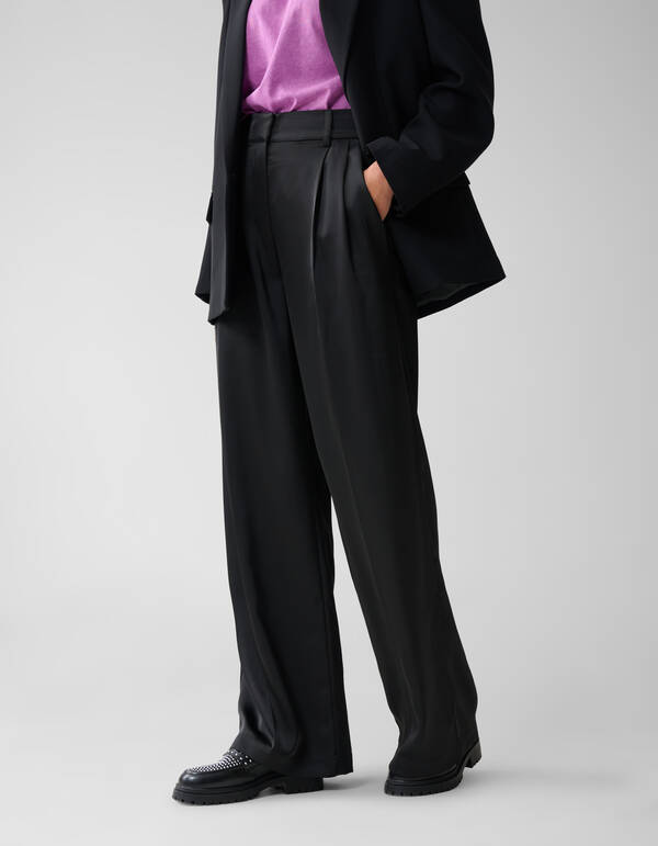 Breite Satinhose Schwarz SHOEBY WOMEN