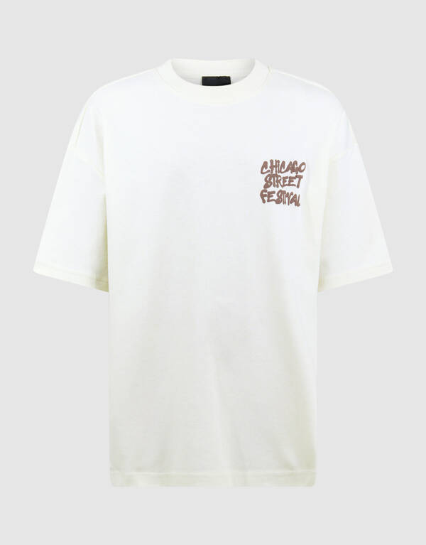 Festival-Kunstwerk-T-Shirt, cremefarben SHOEBY BOYS