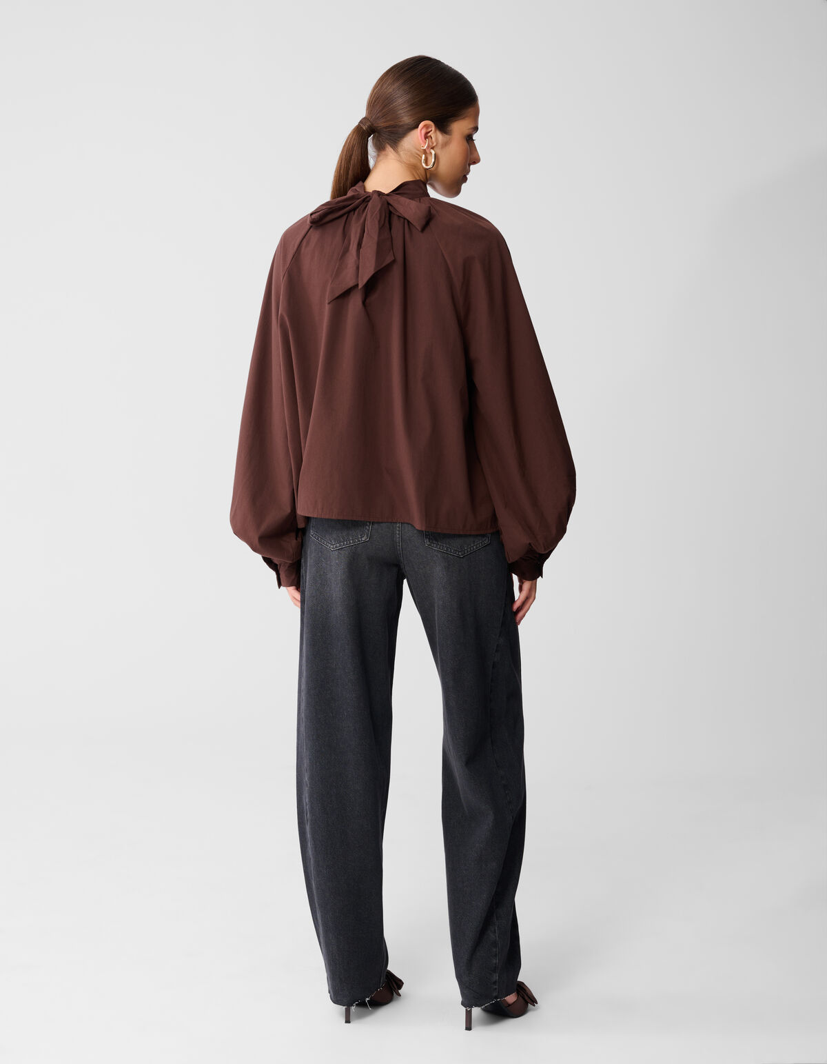 Bluse mit Schleife Braun SHOEBY WOMEN