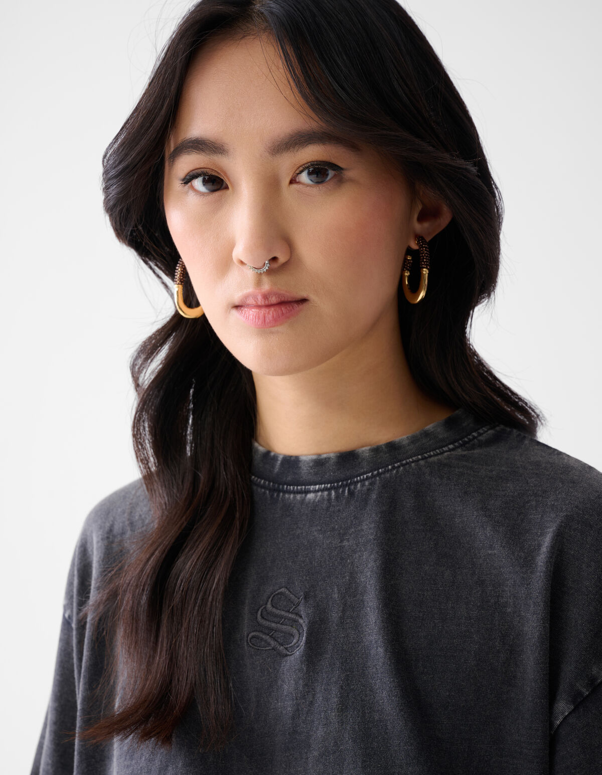 Ovale Ohrringe mit Perlen Gold SHOEBY ACCESSOIRES