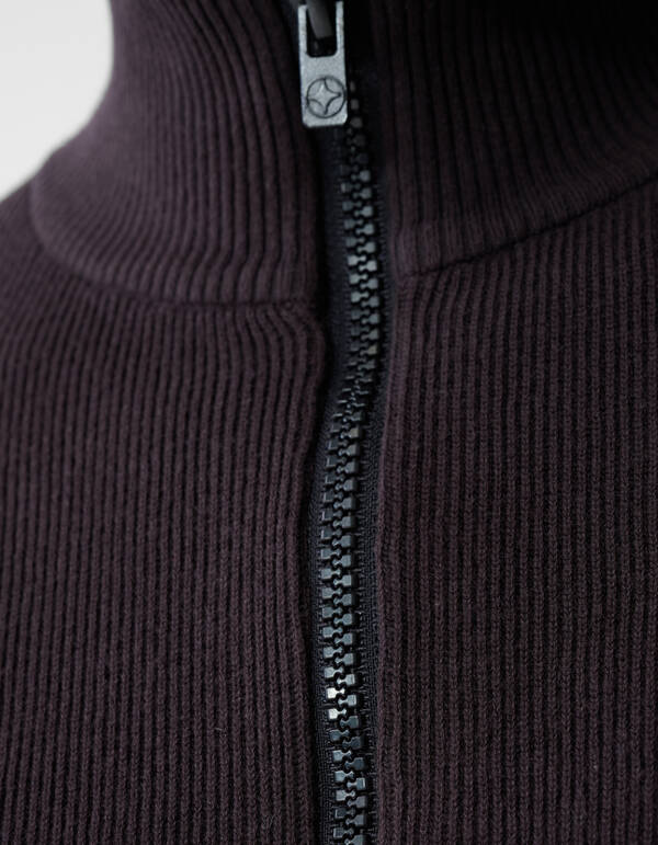 Pullover mit halbem Reißverschluss, Strick, Dunkel SHOEBY MEN
