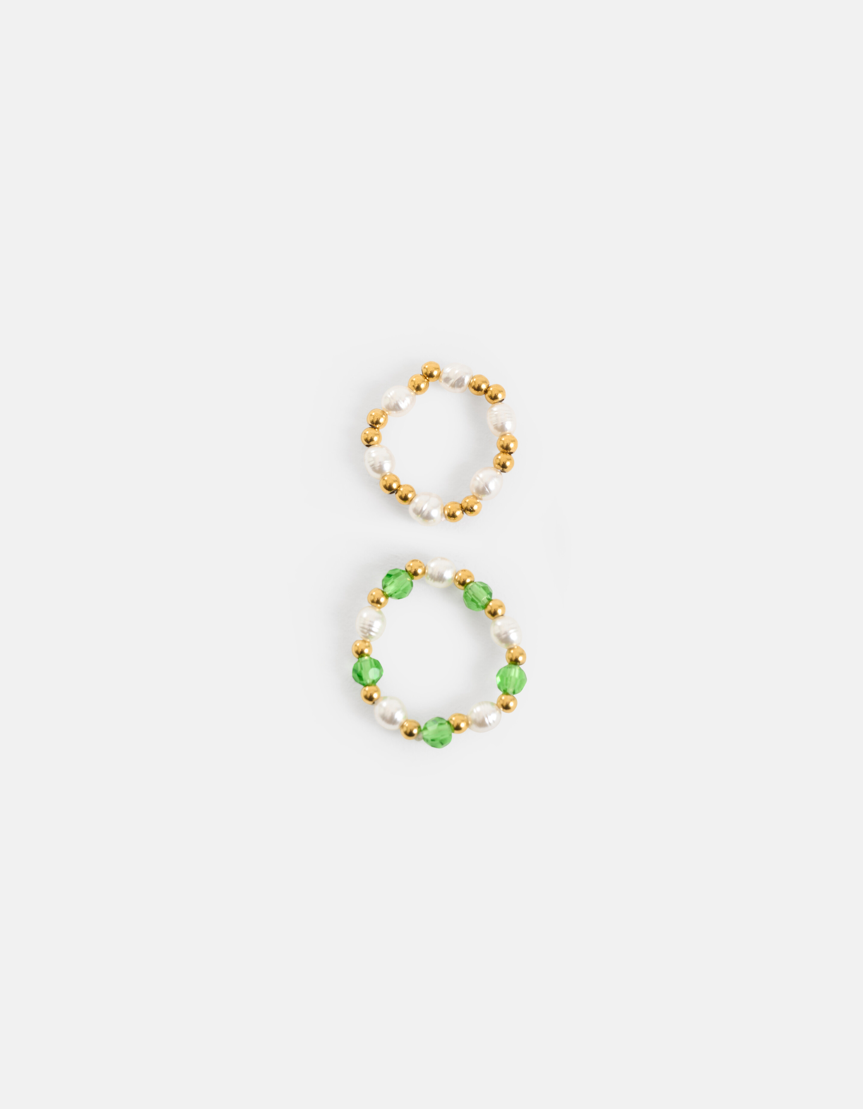 Perlenring Set Grün SHOEBY ACCESSOIRES
