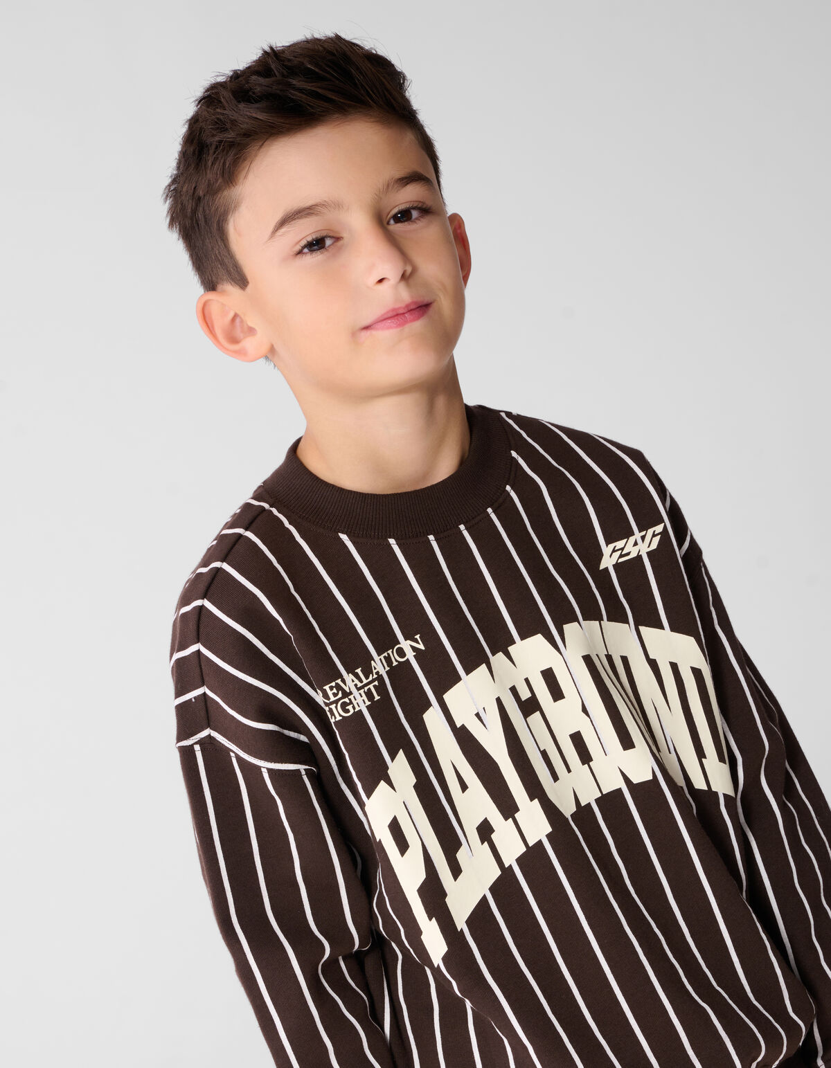 Gestreifte Baseball Sweatshirt Braun SHOEBY BOYS