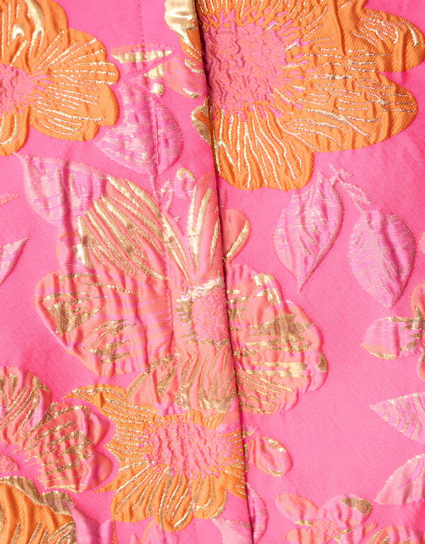 Jacquard-Blumenbluse Rosa/Orange SHOEBY WOMEN