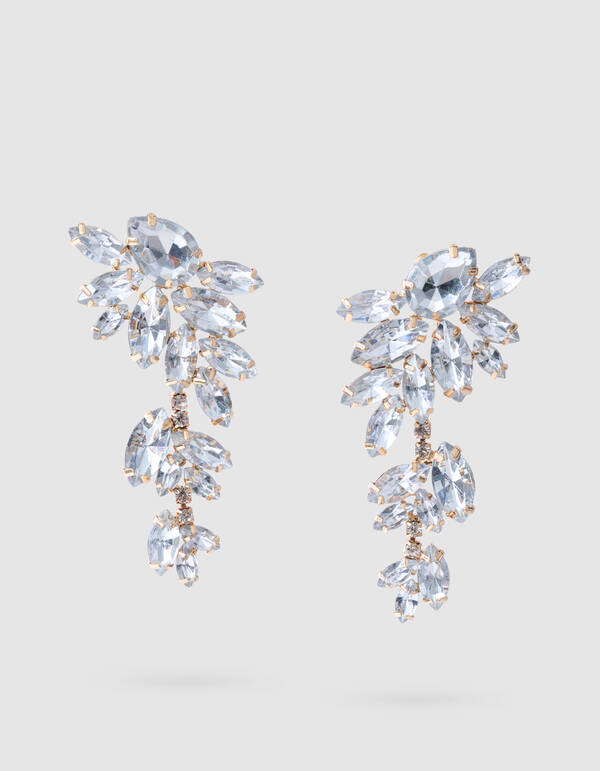Große Strass-Ohrringe Silber SHOEBY ACCESSOIRES