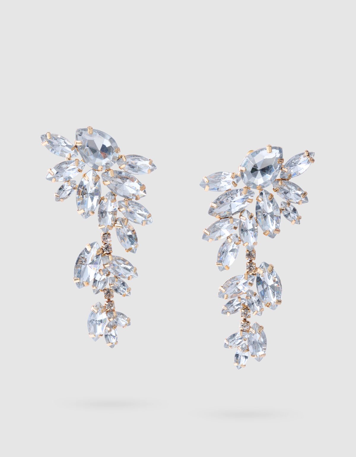 Große Strass-Ohrringe Silber SHOEBY ACCESSOIRES
