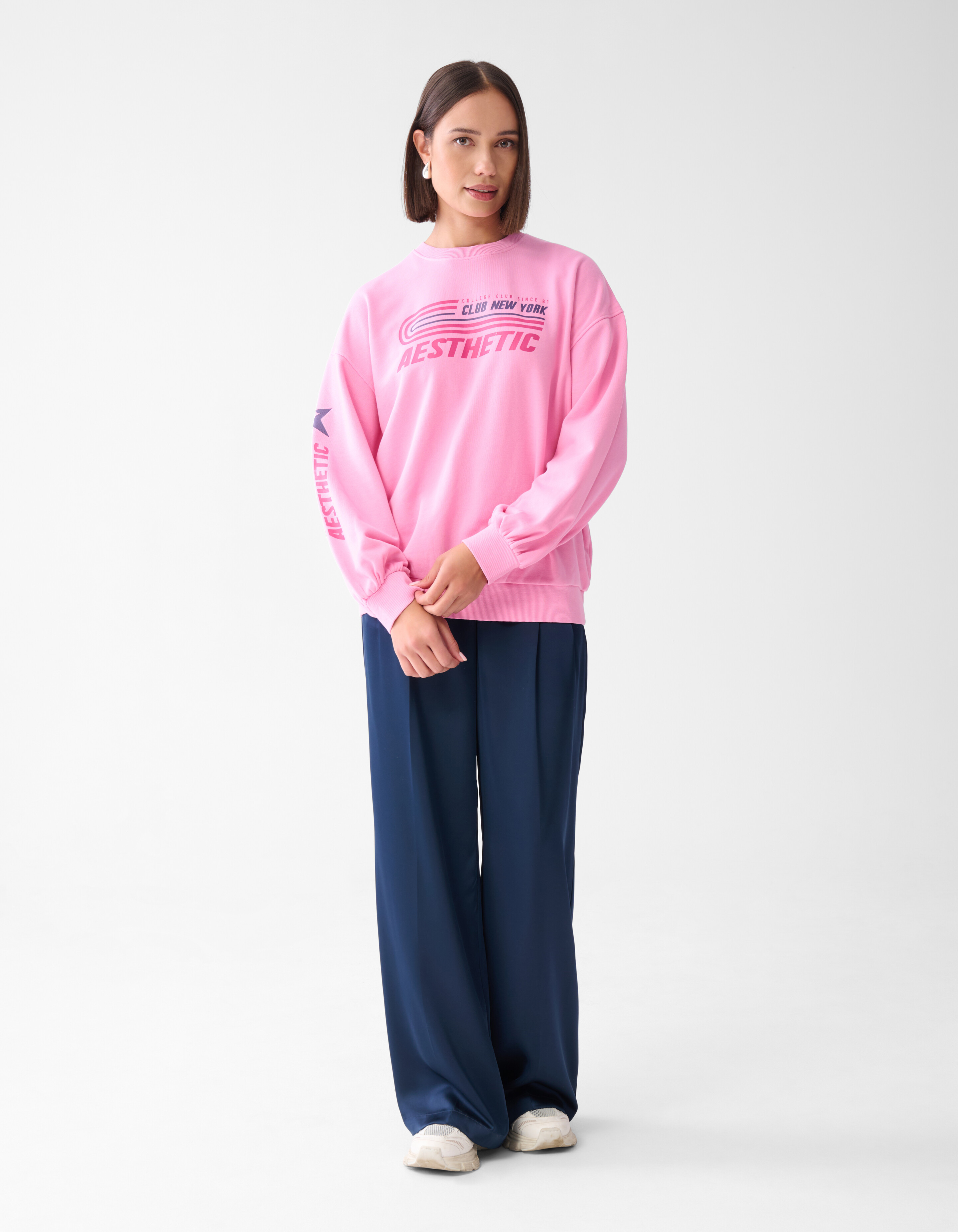 Washed Artwork Pullover Roze SHOEBY WOMEN