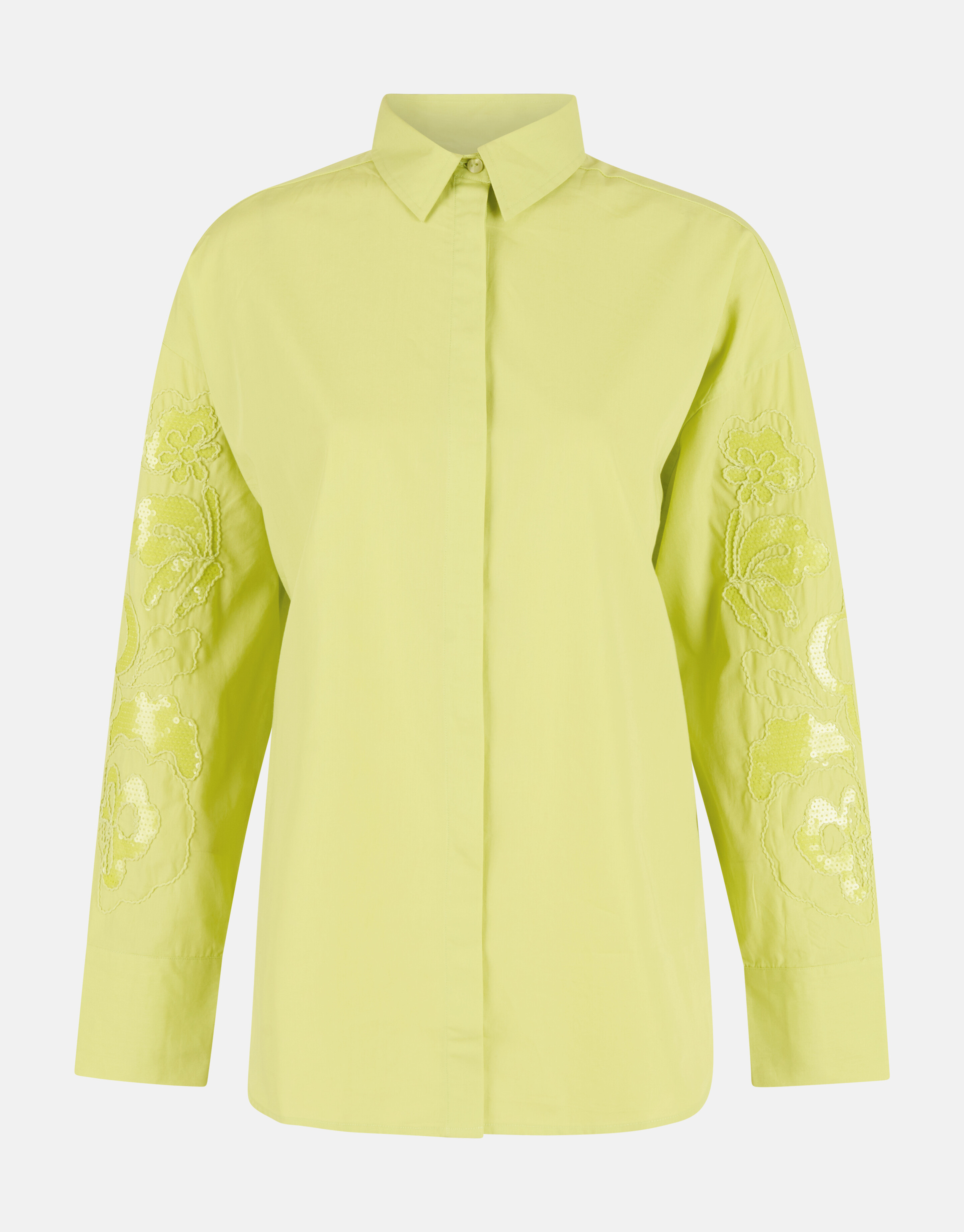 Pailletten-Popeline-Bluse Lime Green SHOEBY WOMEN