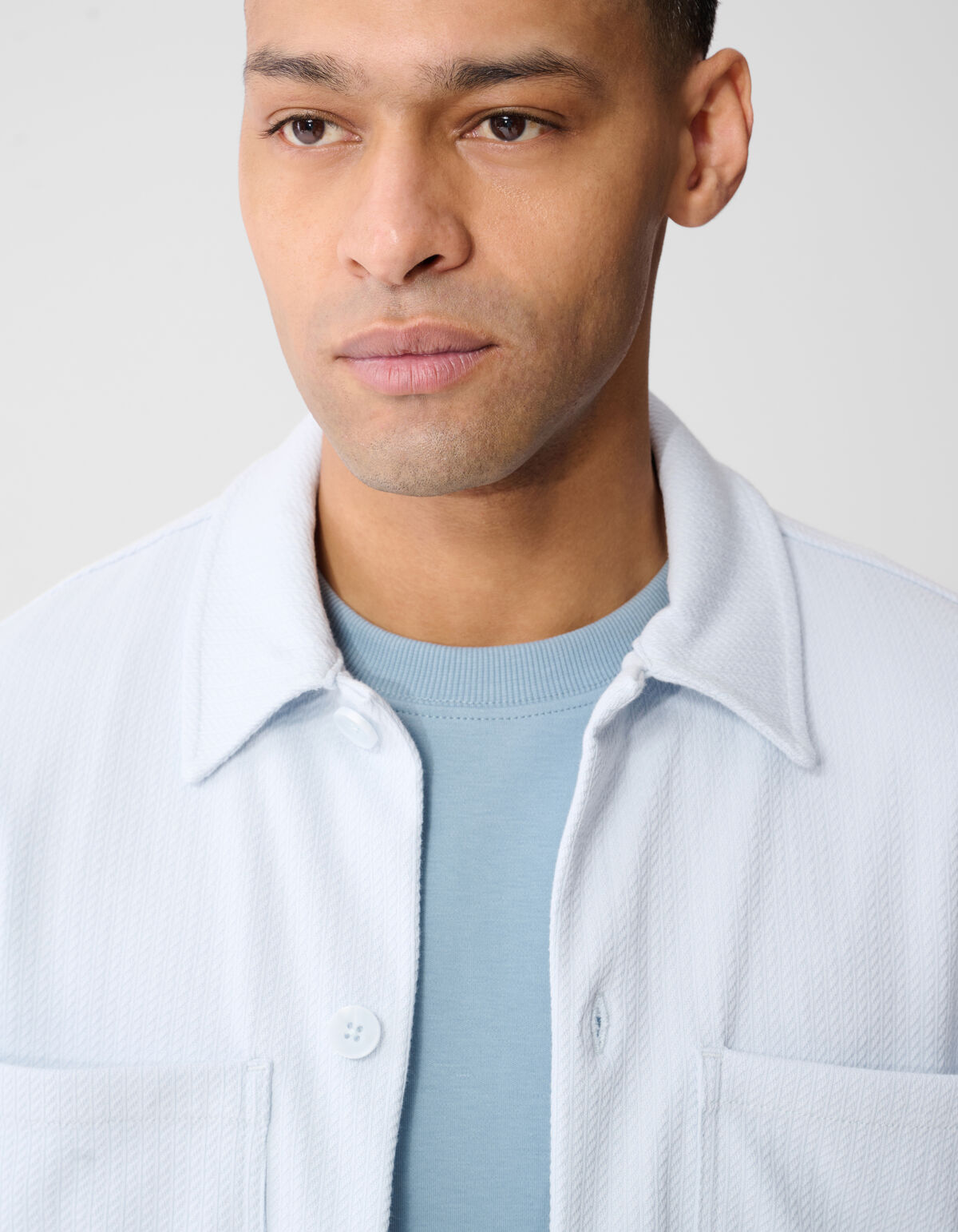 Strukturiertes Overshirt Hellblau SHOEBY MEN