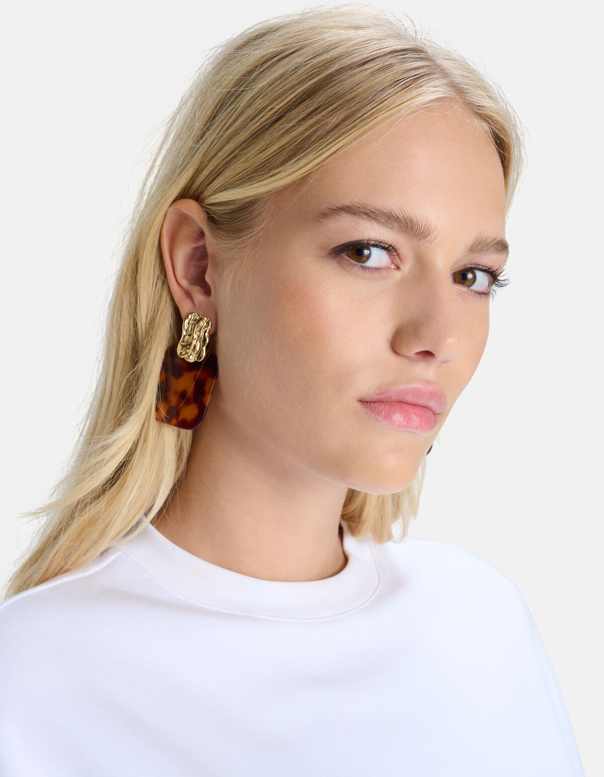 Braune Ohrringe mit Marmordruck SHOEBY ACCESSOIRES