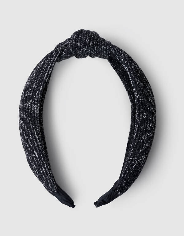 Glitzer-Knopf-Haarband Schwarz SHOEBY ACCESSOIRES