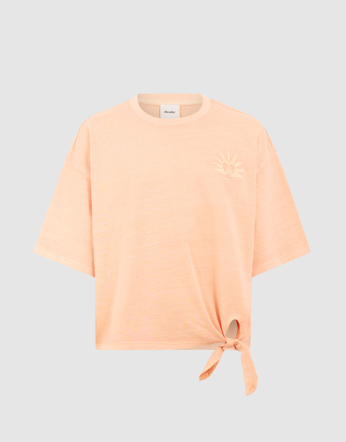 Strik Stickerei T-Shirt Hellorange SHOEBY GIRLS