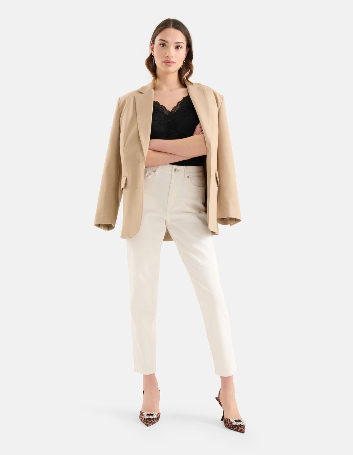 Tapered Fit Jeans Wei&szlig; L29 SHOEBY WOMEN