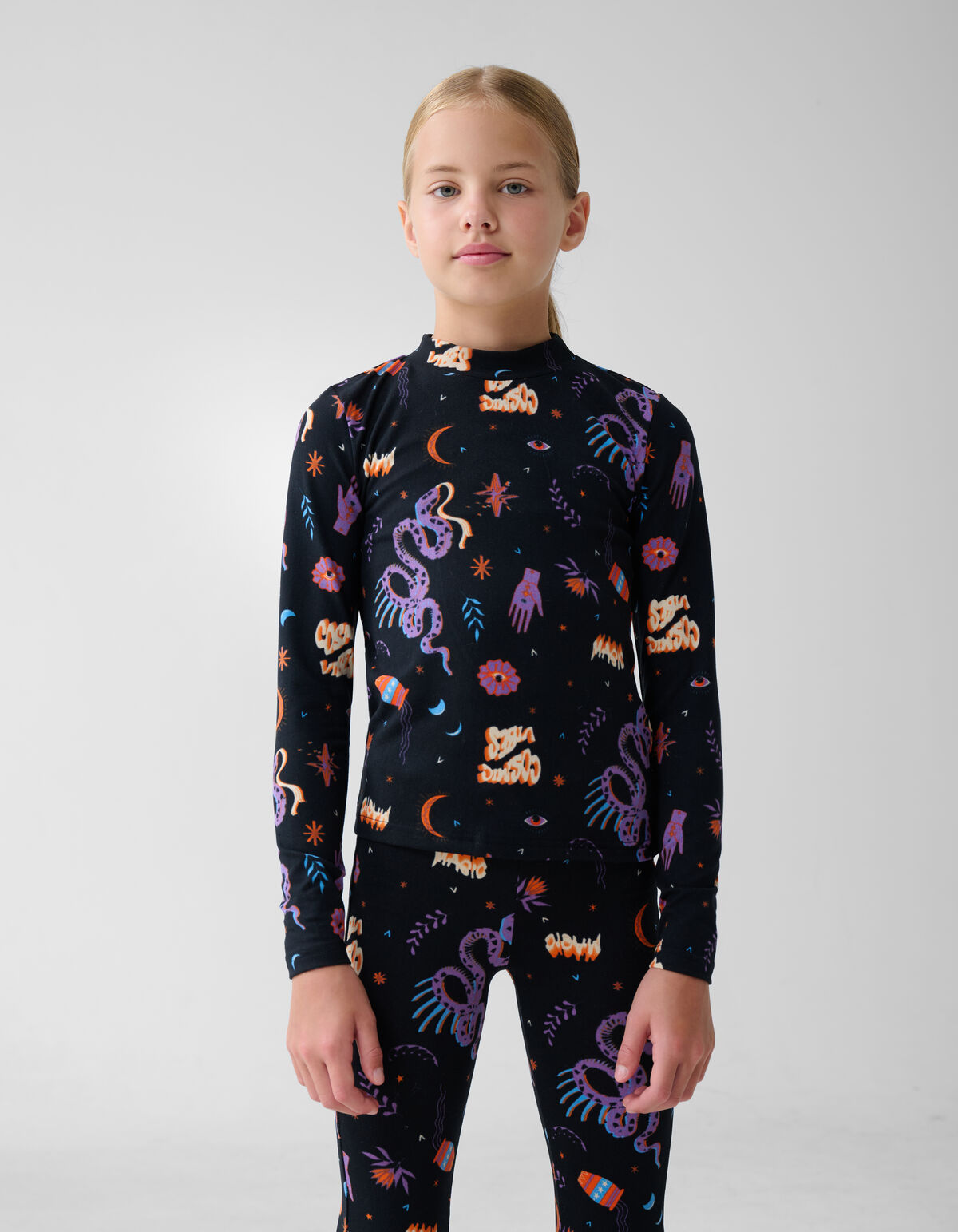 Bedrucktes Top Schwarz SHOEBY GIRLS