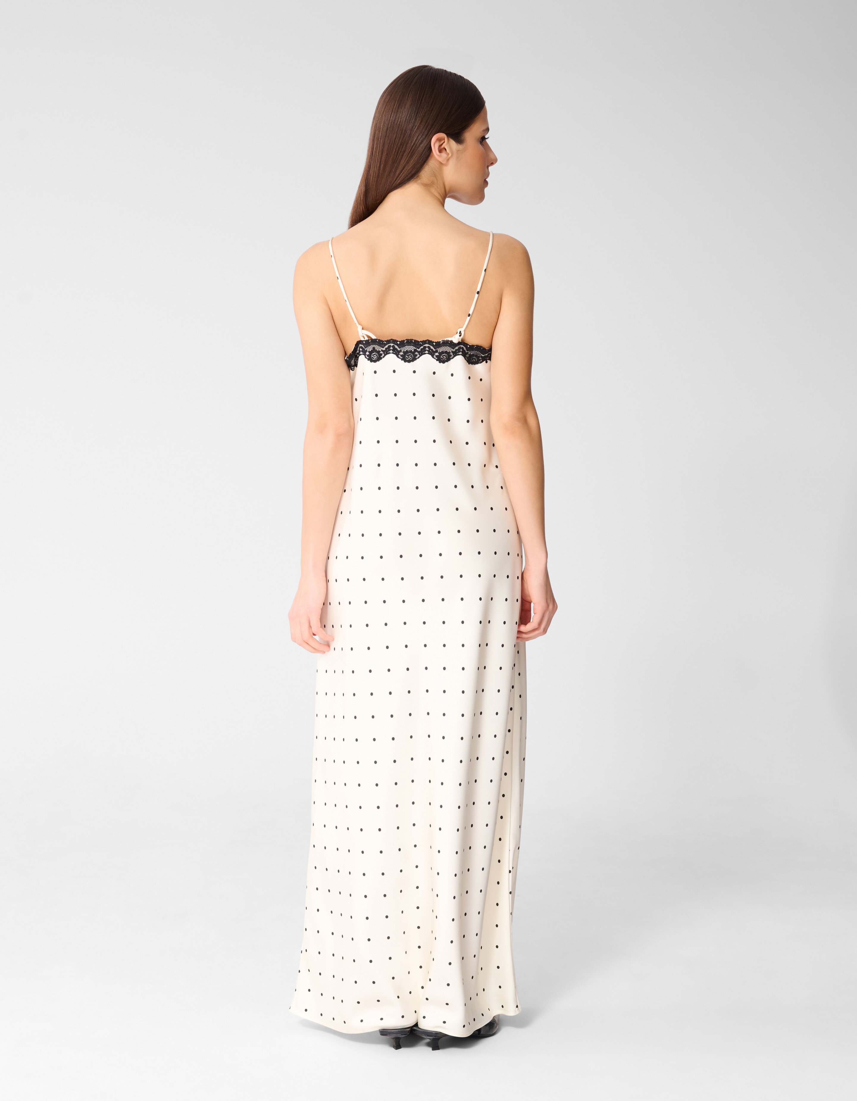 Polkadot Maxi Kleid Gebrochen Wei&szlig; Von Monica SHOEBY WOMEN