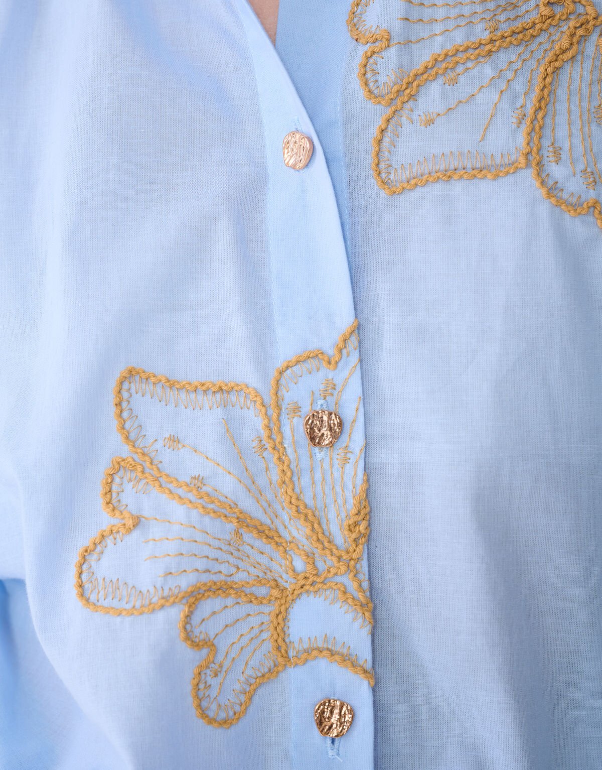 Blumen Kordbluse Hellblau von Mieke SHOEBY WOMEN