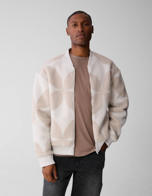 Bomberjacke mit Teddy-Logo in Off-White SHOEBY MEN